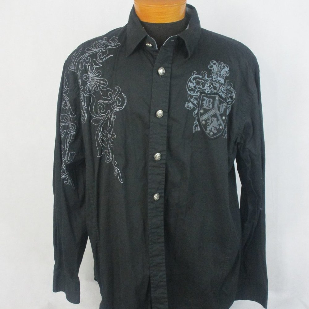 Bare Fox Long Sleeve Black Double sided Embroidere